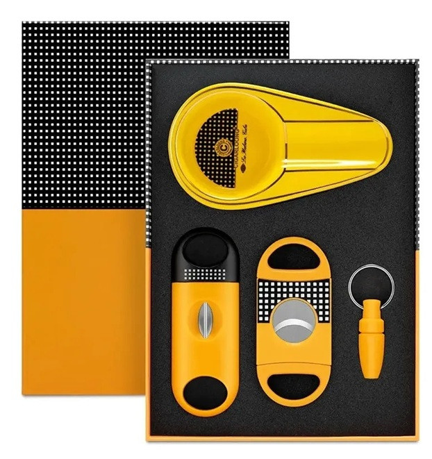 Kit Presente Cohiba Para Charuto Cinzeiro Furador Cortador caixa de charutos