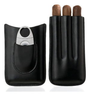 porta charutos de couro
